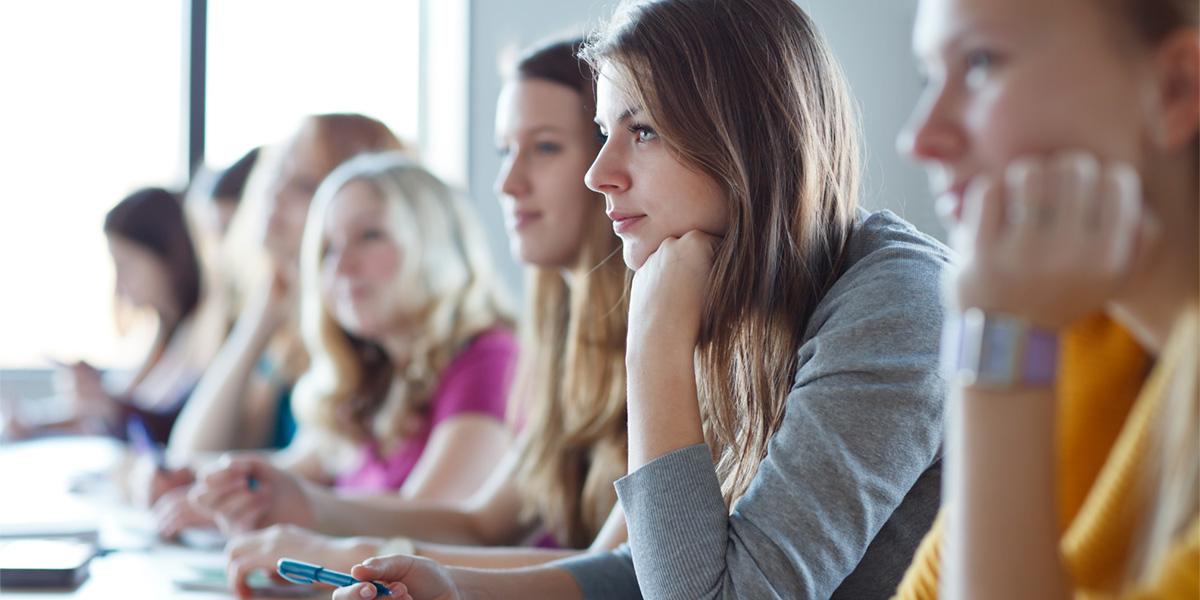 female students in classroom setting